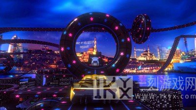 斜坡上的汽车特技