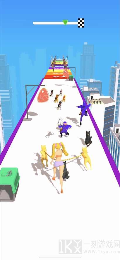 遛狗赛跑