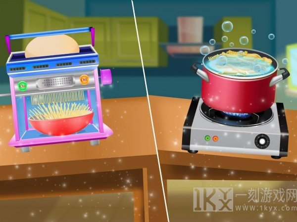 在厨房做意大利面食品