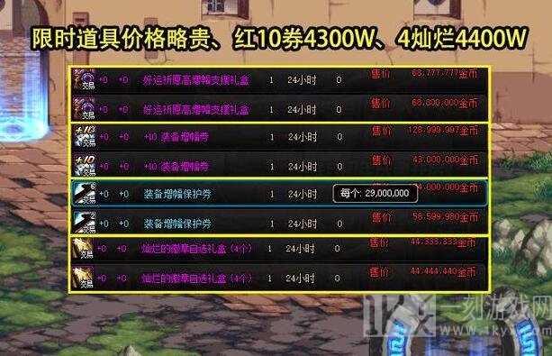 DNF周年庆拍卖道具多少钱 15周年庆拍卖道具物价介绍[多图]图片4