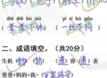 汉字找茬王小学生试卷4任务通关 小学生试卷4完成判卷答案详解