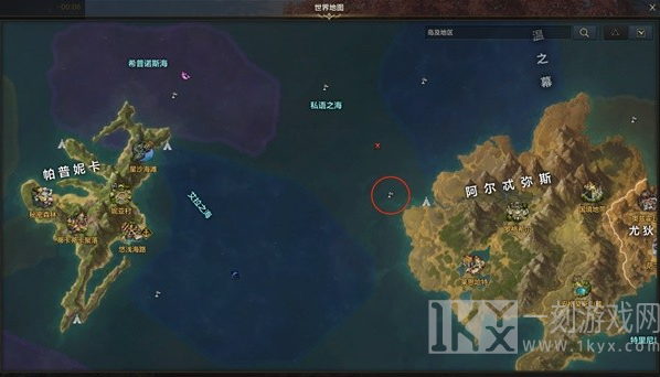 命运方舟私语小岛妮娜芙具体位置