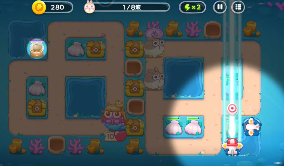 保卫萝卜4海的闺女第58关完美通关攻略