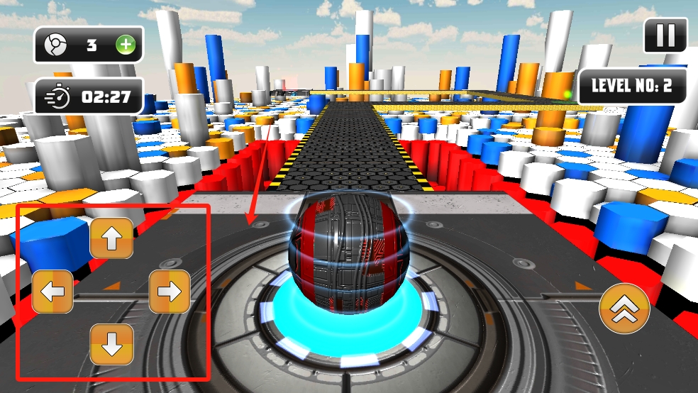 天空球滚动的球3D