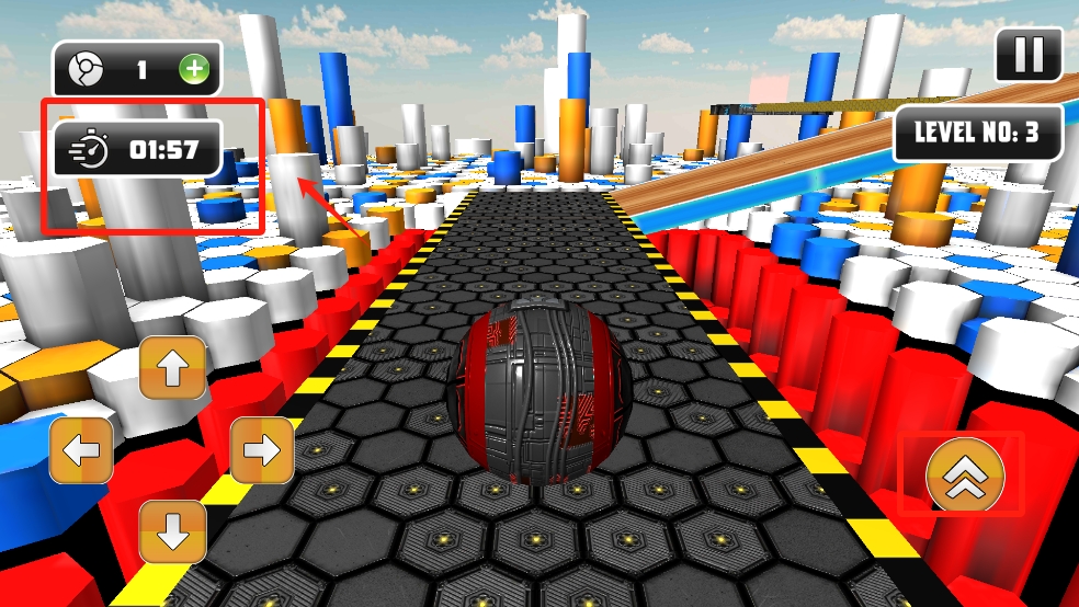 天空球滚动的球3D